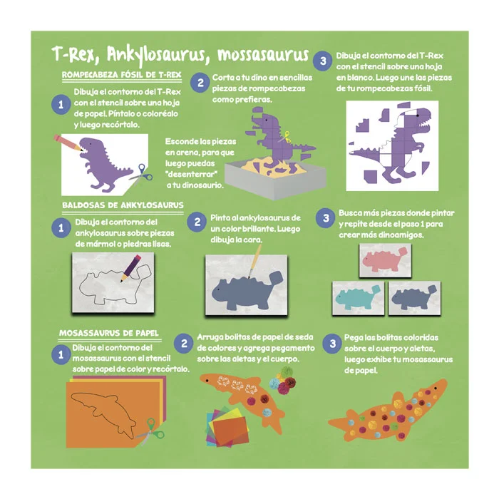 Mi Arte con Stencils Pop Out Dinosaurios - Imagen 4