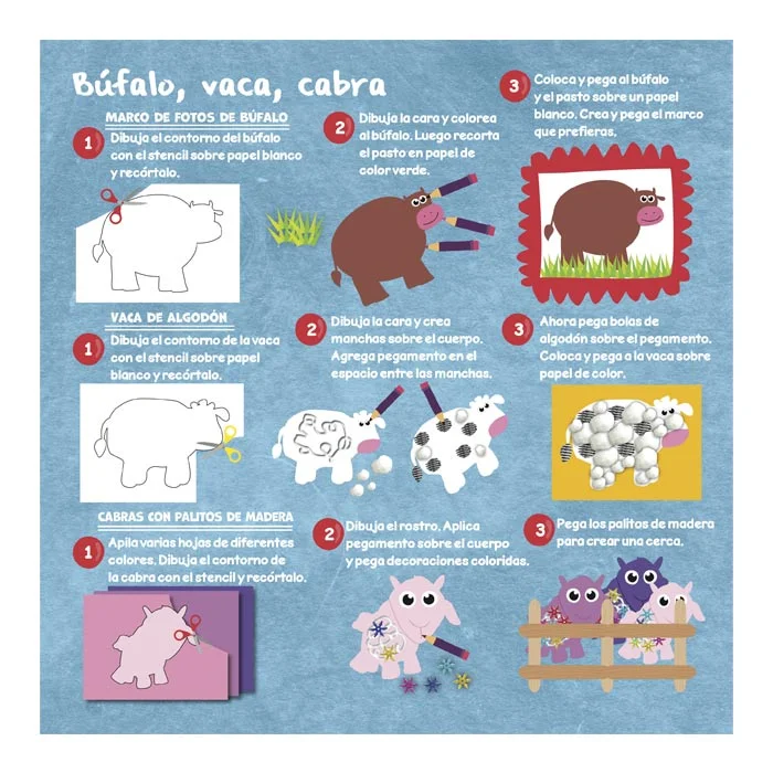 Mi Arte con Stencils Pop Out Animales de la Granja - Imagen 2