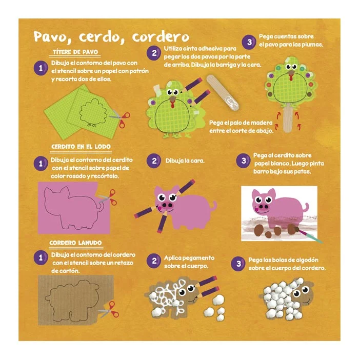 Mi Arte con Stencils Pop Out Animales de la Granja - Imagen 4