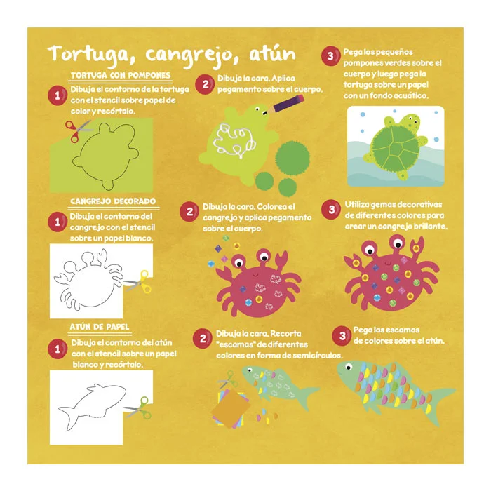 Mi Arte con Stencils Pop Out Animales Marinos - Imagen 2