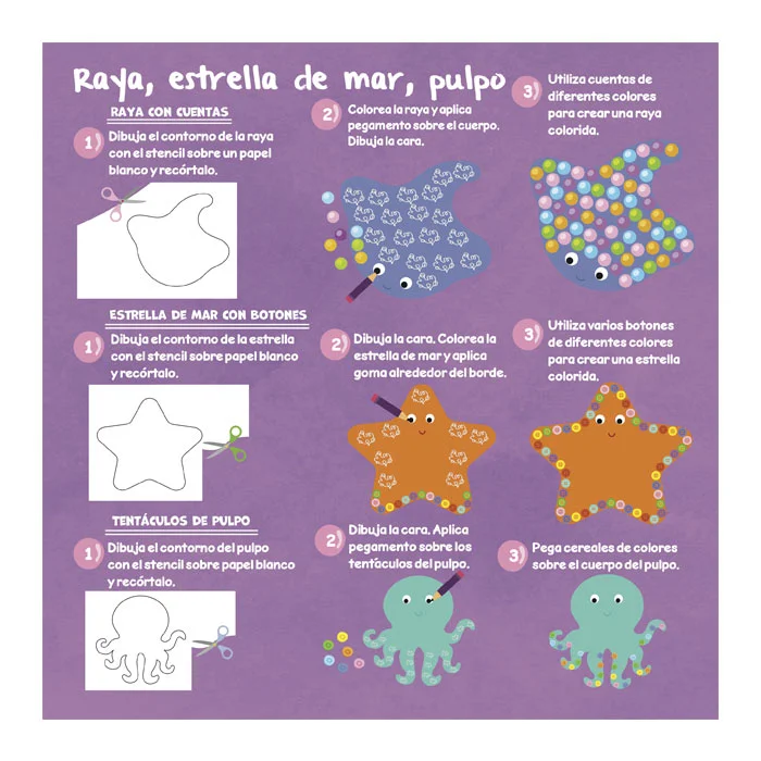 Mi Arte con Stencils Pop Out Animales Marinos - Imagen 4